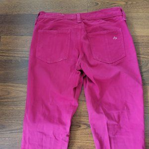 Rag & Bone Skinny, Holt Renfrew Exclusive, Hot Pink, Size 26 Pant